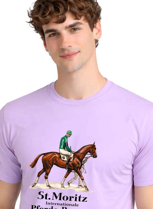 Men Lavender Vintage Printed T-Shirt
