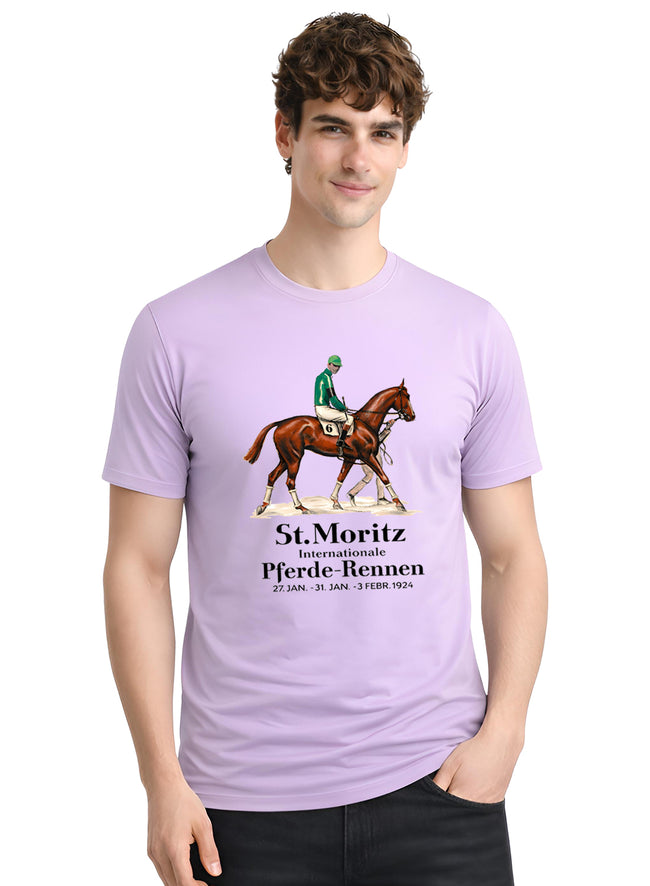 Men Lavender Vintage Printed T-Shirt