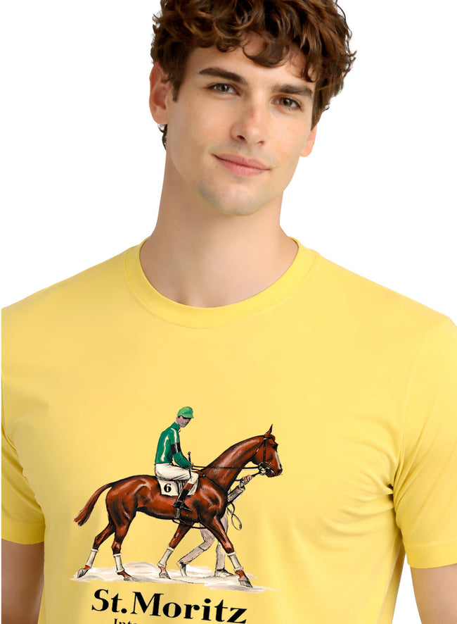 Men Yellow Vintage Printed T-Shirt