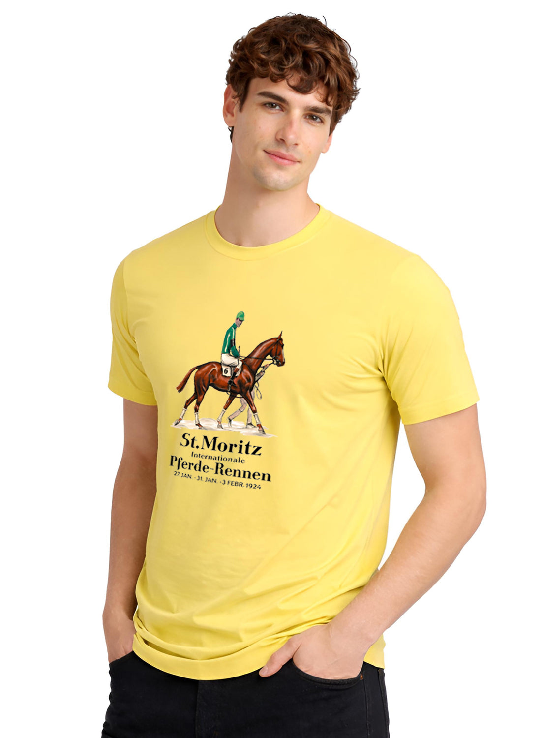 Men Yellow Vintage Printed T-Shirt