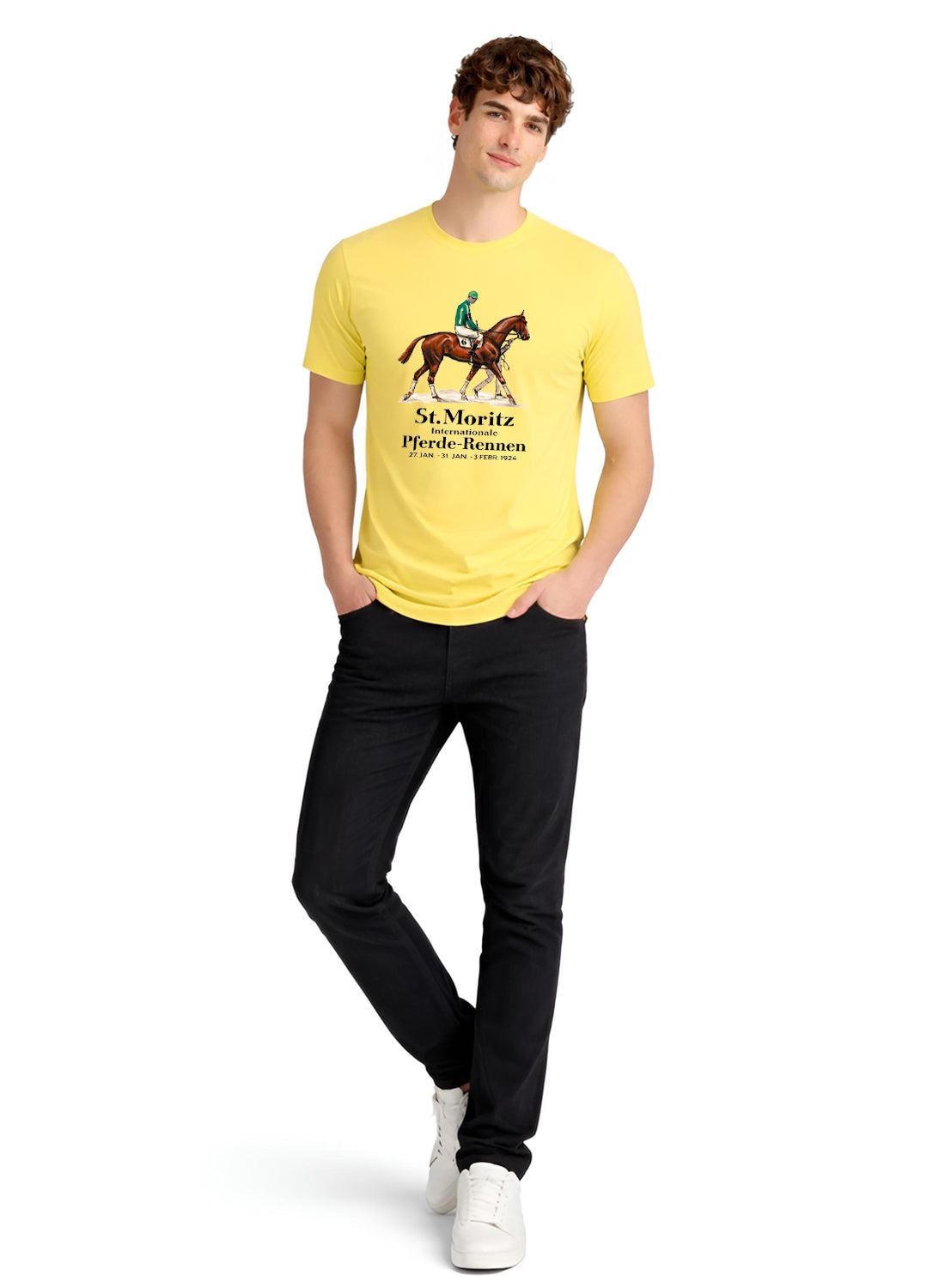 Men Yellow Vintage Printed T-Shirt