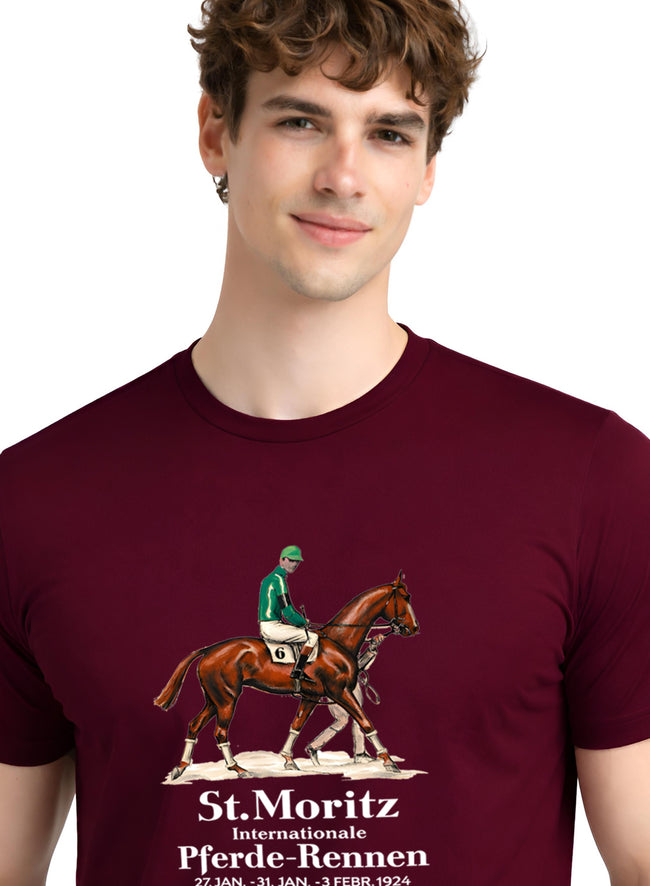 Men Maroon Vintage Printed T-Shirt