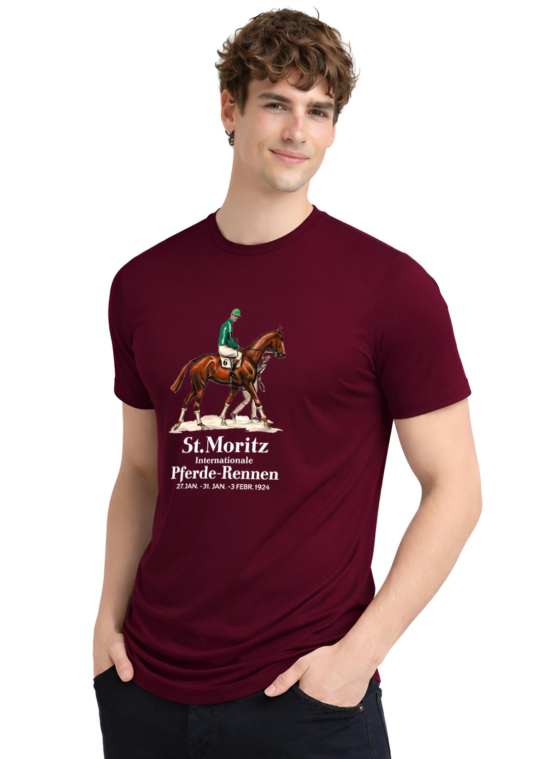 Men Maroon Vintage Printed T-Shirt