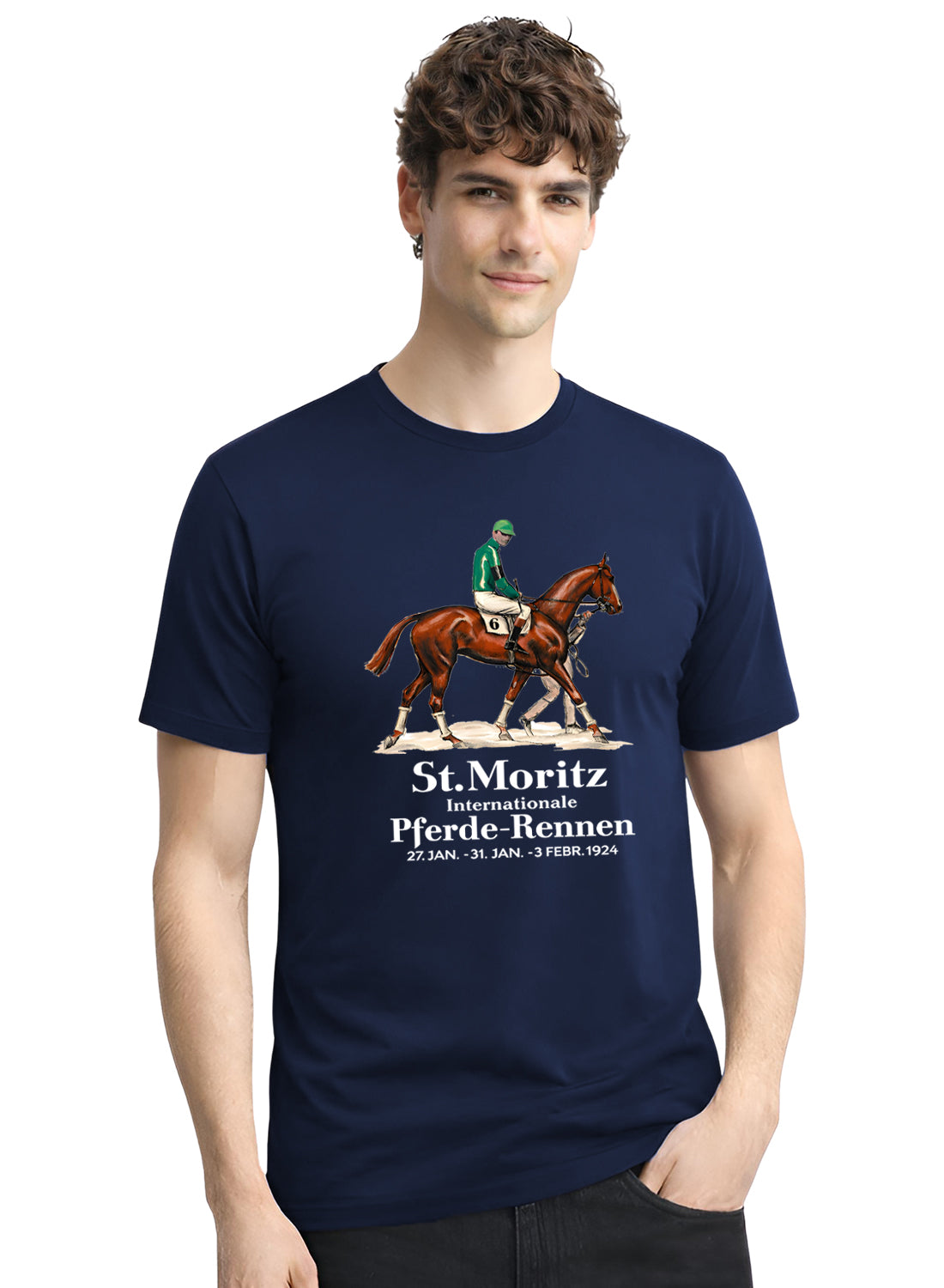 Men Navy Vintage Printed T-Shirt