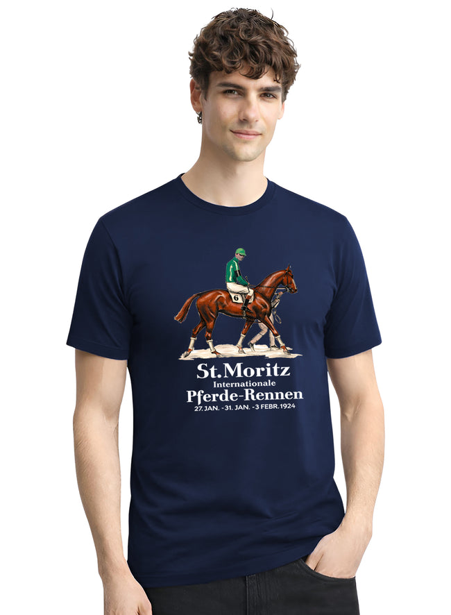Men Navy Vintage Printed T-Shirt