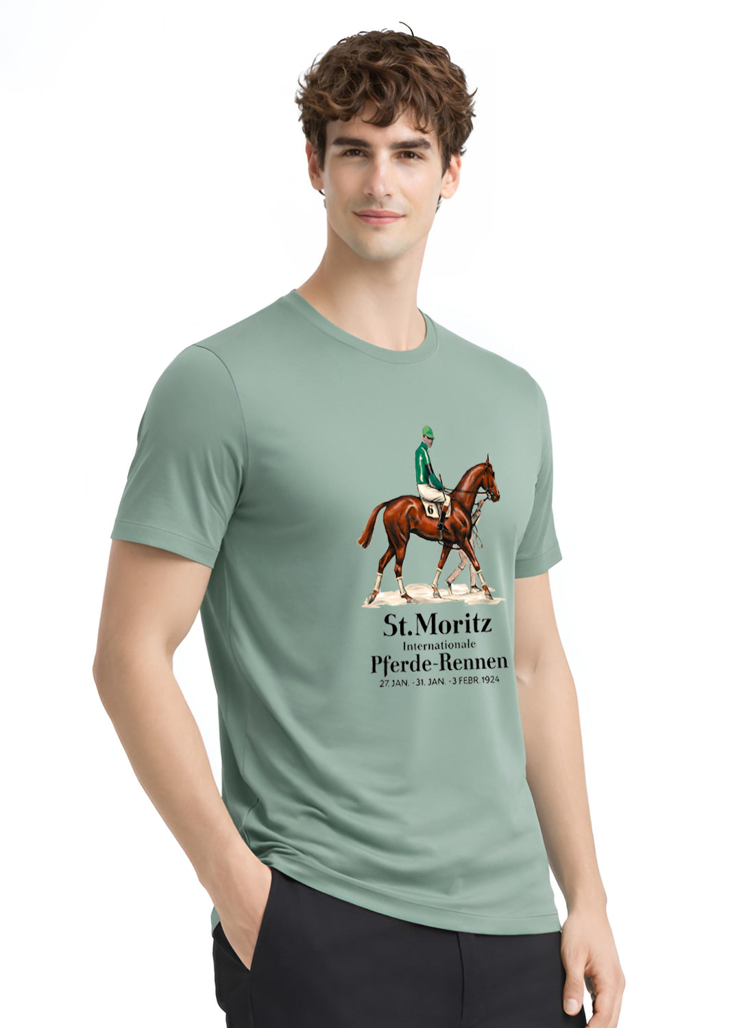 Men Green Vintage Printed T-Shirt