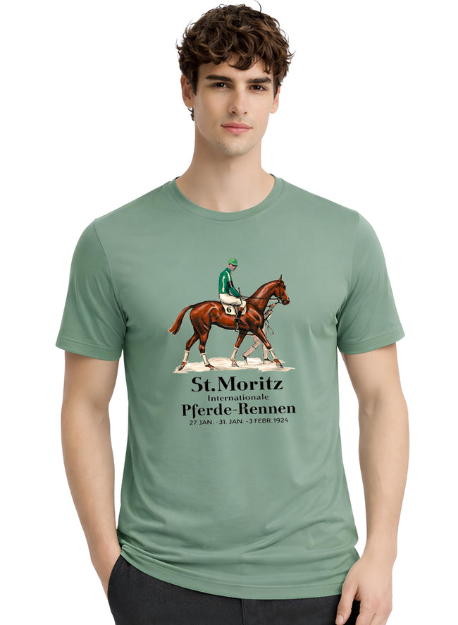 Men Green Vintage Printed T-Shirt