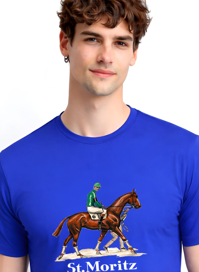 Men Blue Vintage Printed T-Shirt