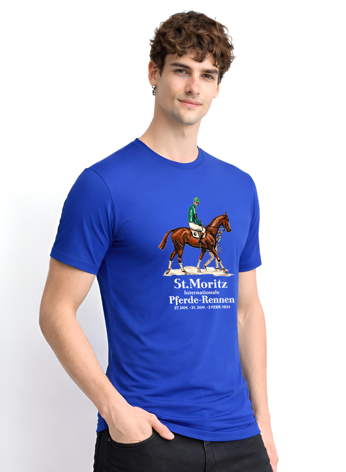 Men Blue Vintage Printed T-Shirt