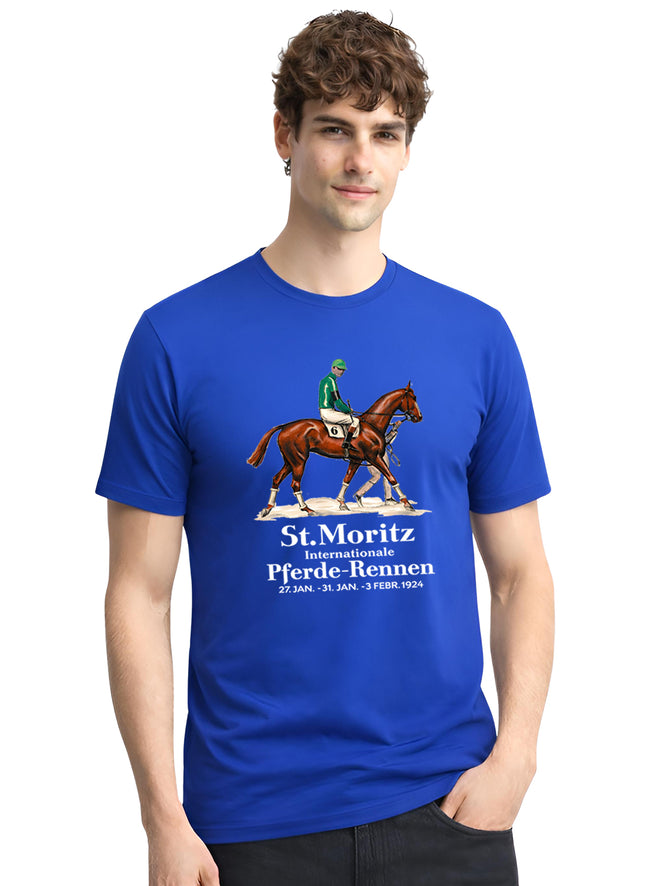 Men Blue Vintage Printed T-Shirt