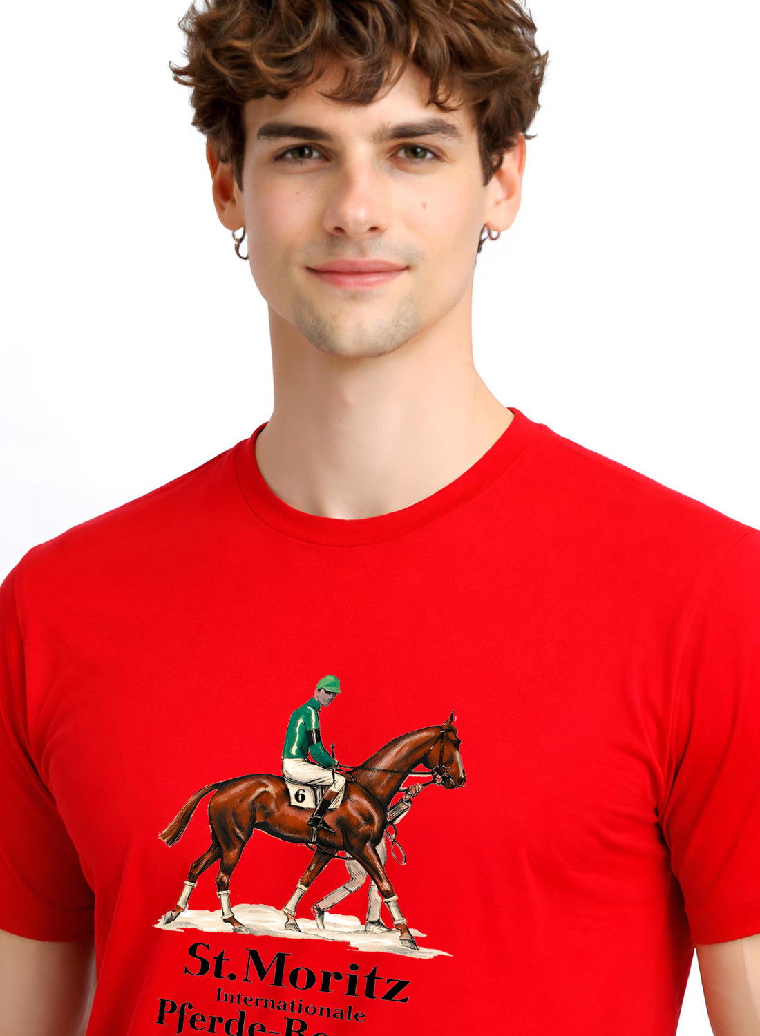 Men Red Vintage Printed T-Shirt