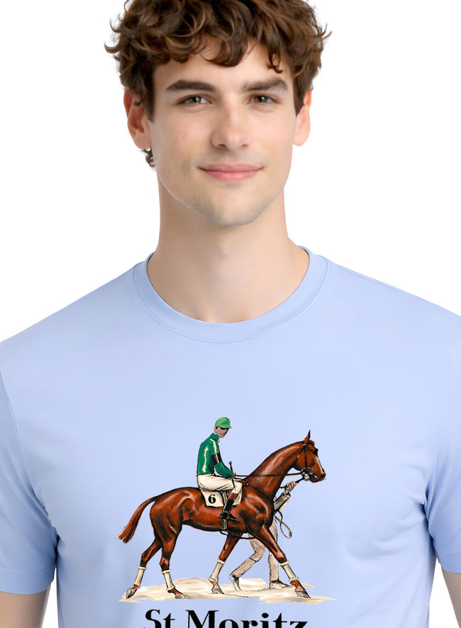 Men Blue Vintage Printed T-Shirt