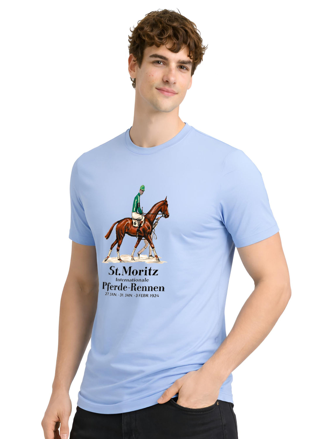 Men Blue Vintage Printed T-Shirt