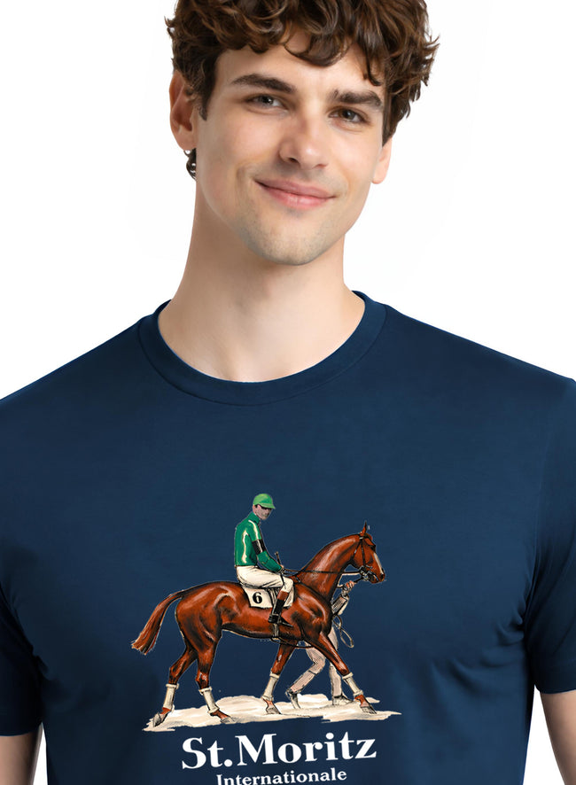 Men Teal Vintage Printed T-Shirt