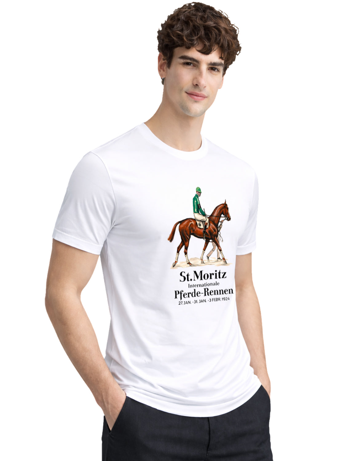 Men White Vintage Printed T-Shirt