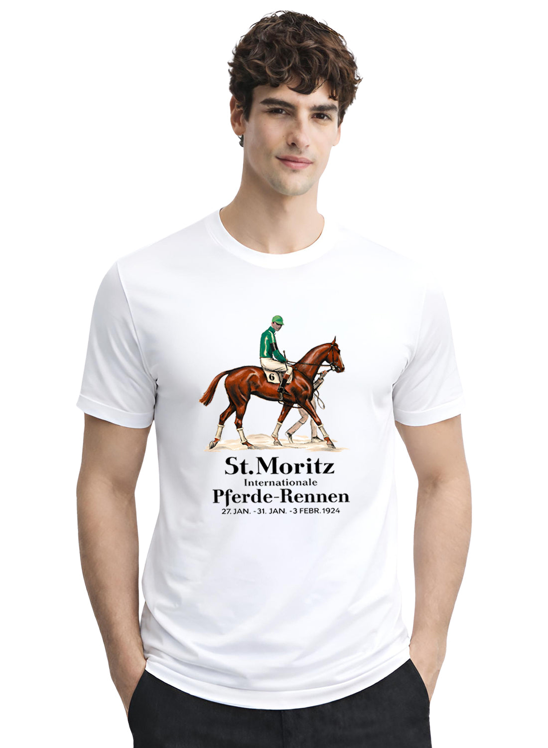Men White Vintage Printed T-Shirt