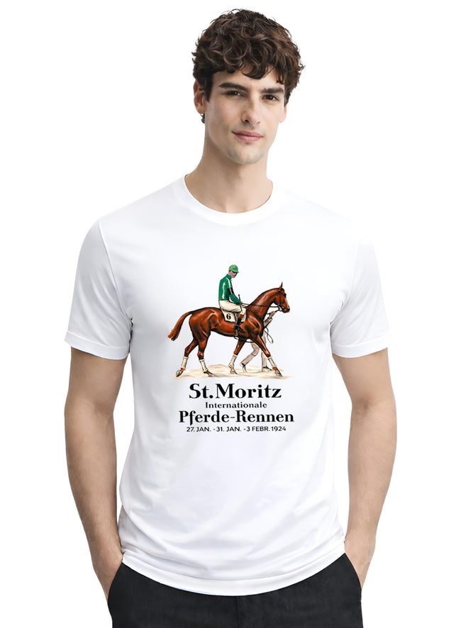 Men White Vintage Printed T-Shirt