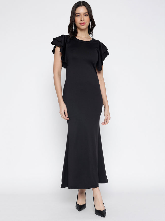 Women Black Armani Zurich Charm Midi Dress