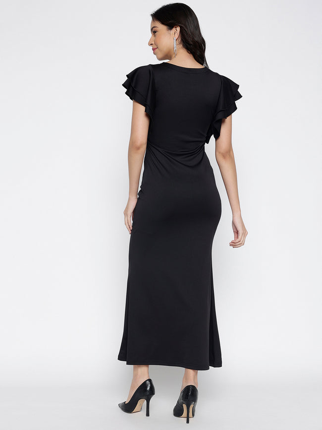 Women Black Armani Zurich Charm Midi Dress