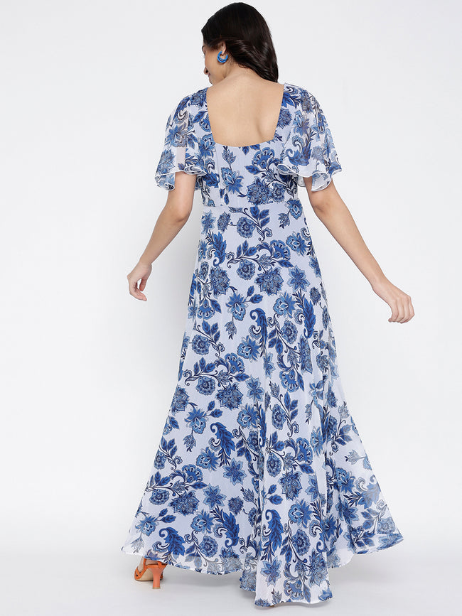 Women Blue Empire Maxi Dress