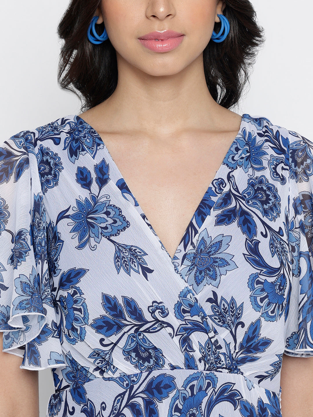 Women Blue Empire Maxi Dress