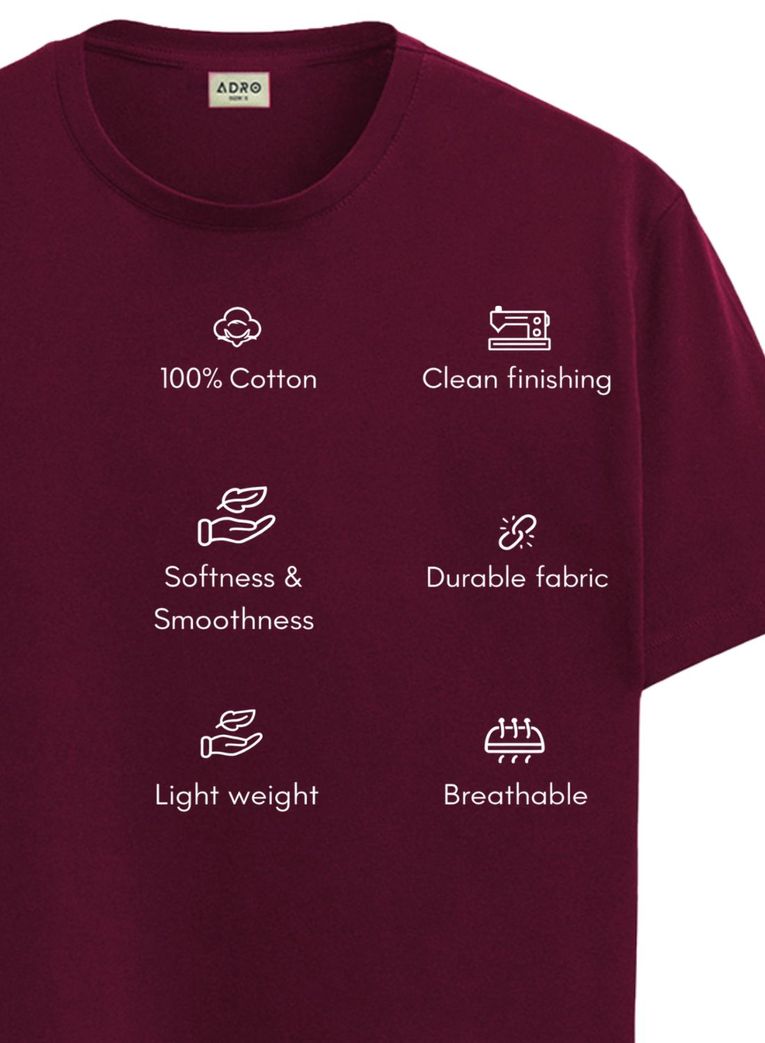 Men Maroon Cotton Printed  T-Shirt