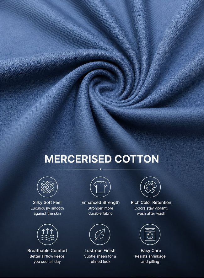 Men Blue Mercerized Cotton T-Shirt