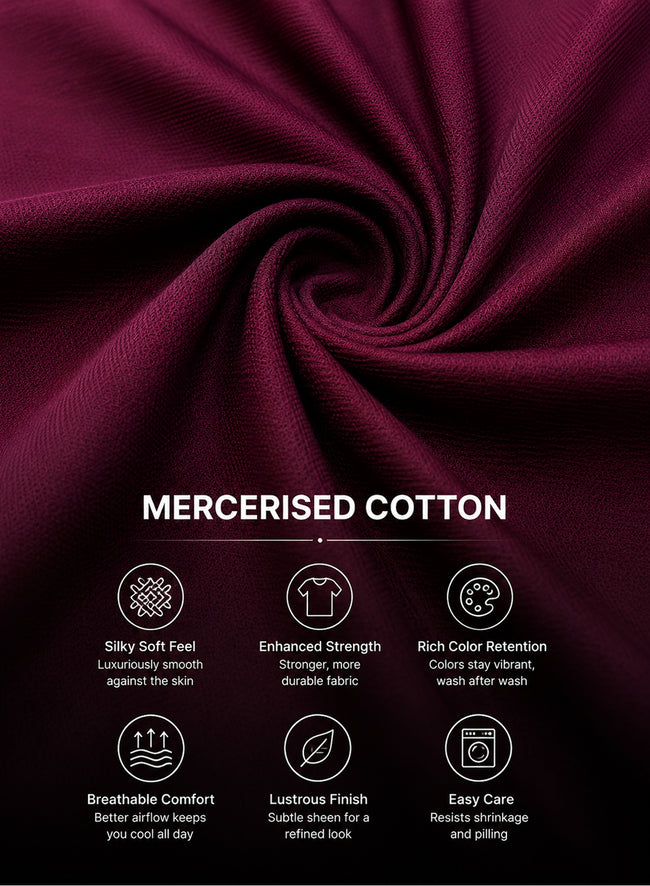 Men Wine Mercerized Cotton T-Shirt
