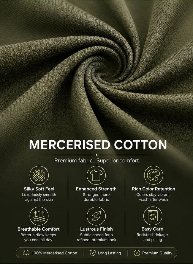 Men Olive Mercerized Cotton T-Shirt