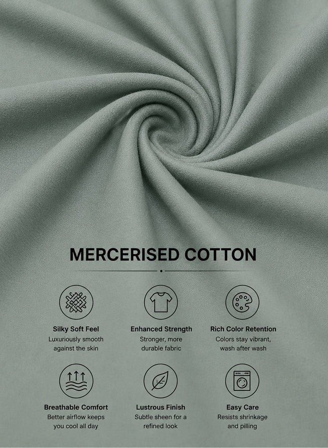 Men Green Mercerized Cotton T-Shirt
