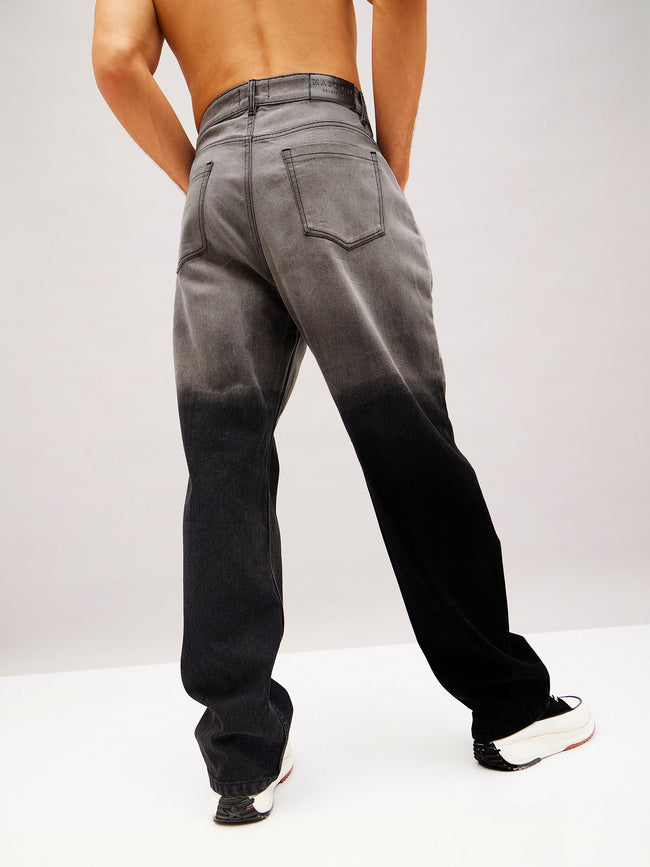 Men Black Ombre Relax Fit Jeans