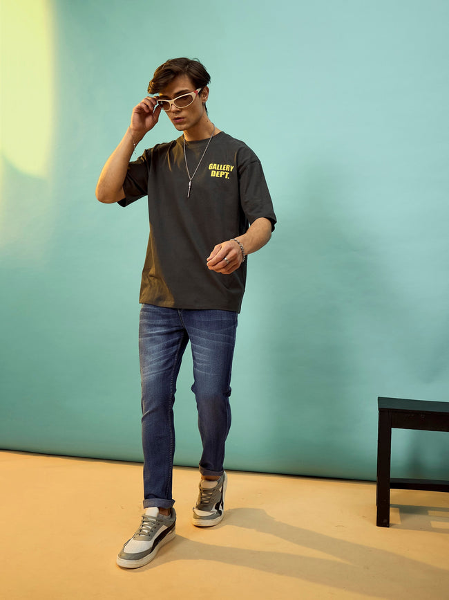 Navy Washed Slim Fit Jeans-MASCLN SASSAFRAS