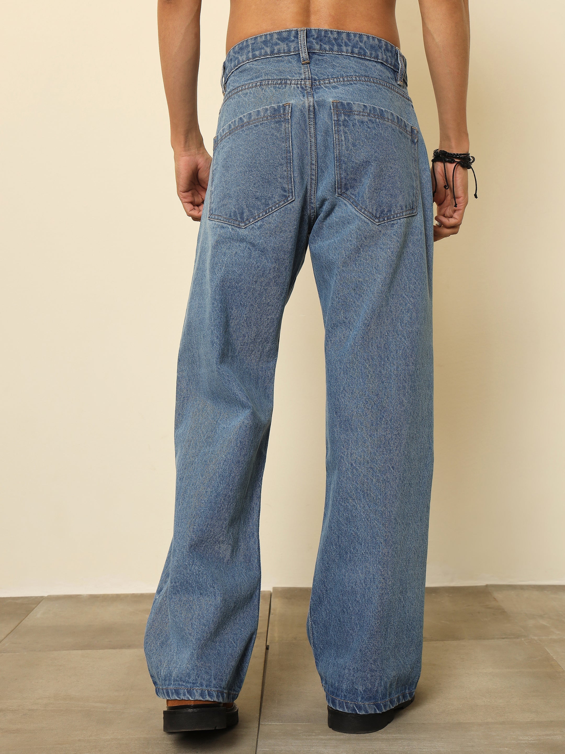 Men Ice Blue Relax Fit Jeans