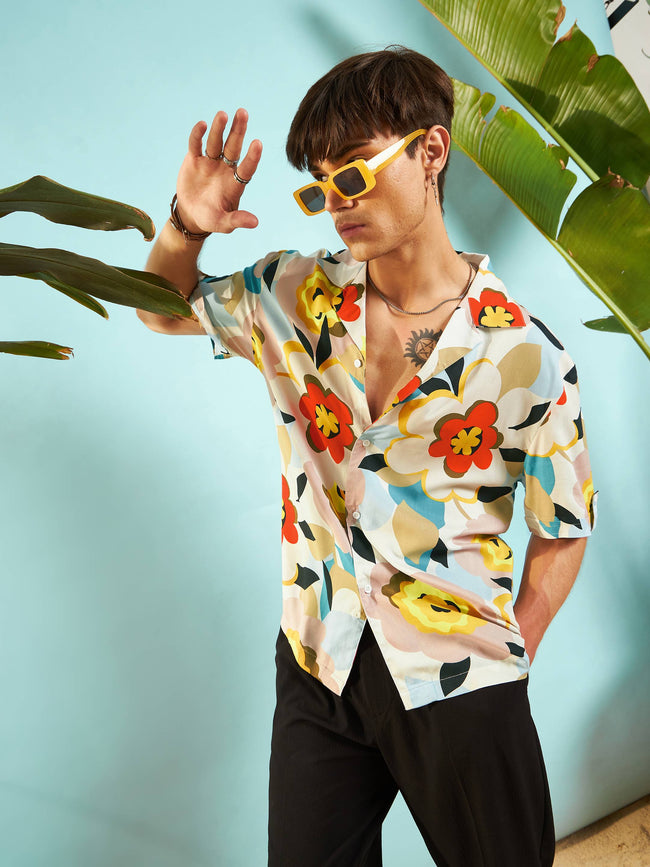 Men Floral Relax Fit Shirt
