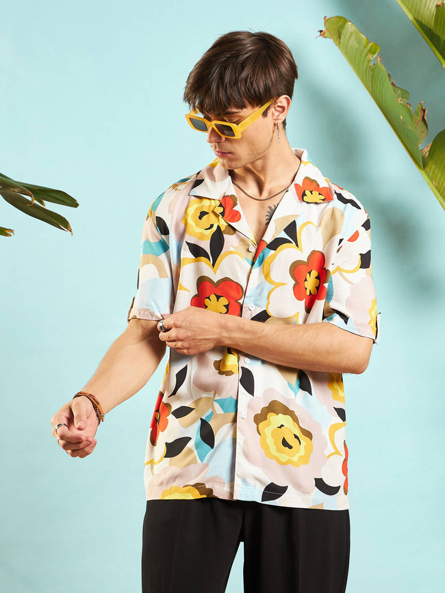 Men Floral Relax Fit Shirt