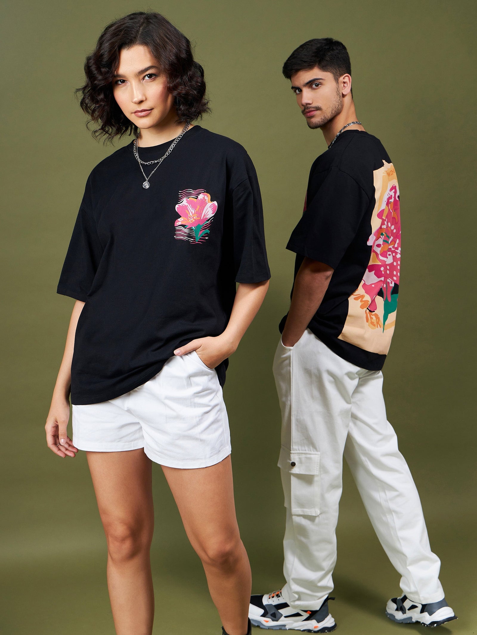 Unisex Black Summer Oversized T-Shirt