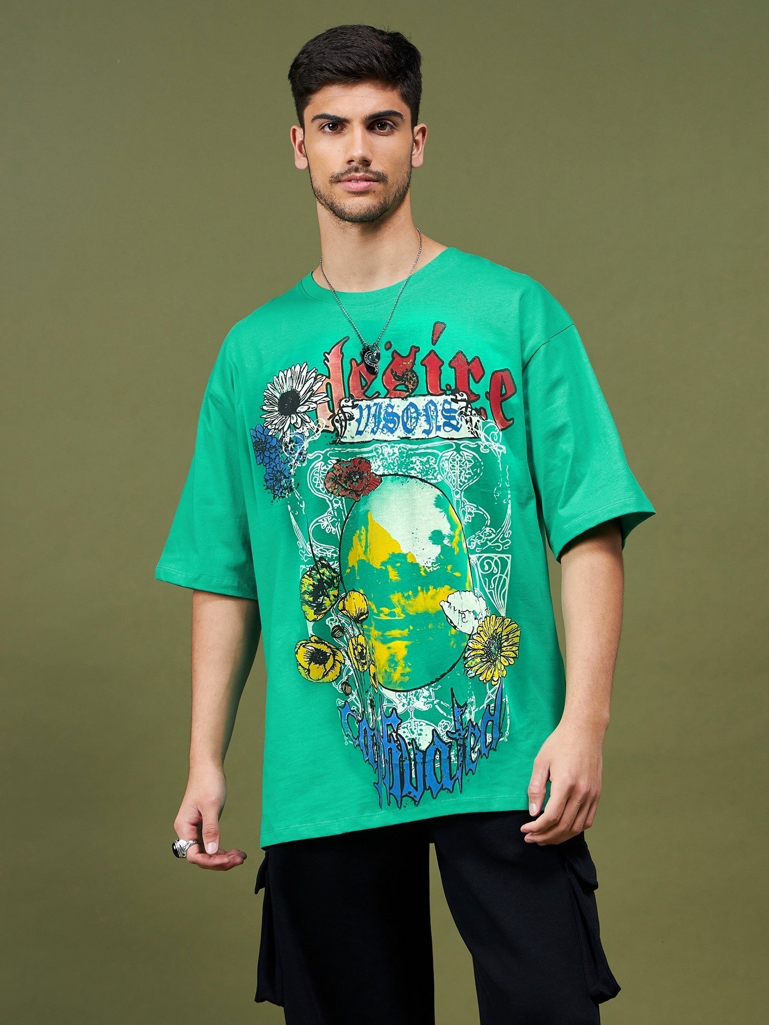 Unisex Green Desire Oversized T-Shirt