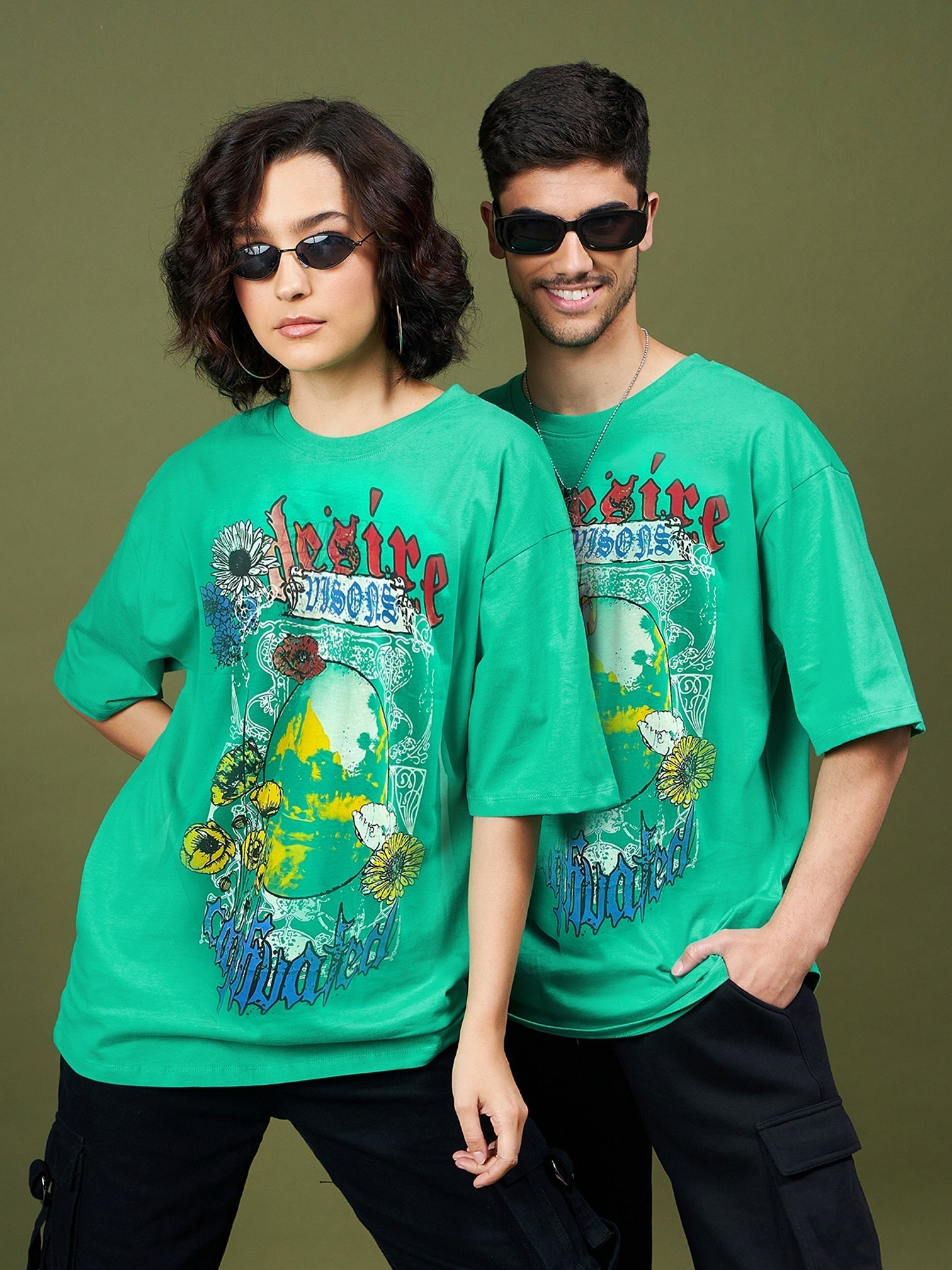 Unisex Green Desire Oversized T-Shirt