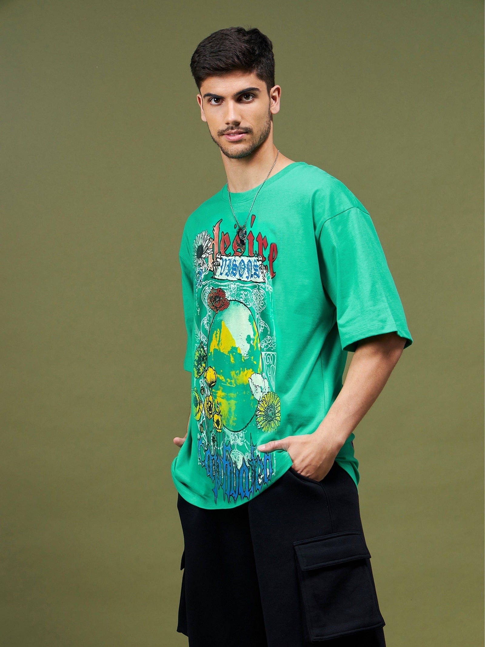 Unisex Green Desire Oversized T-Shirt