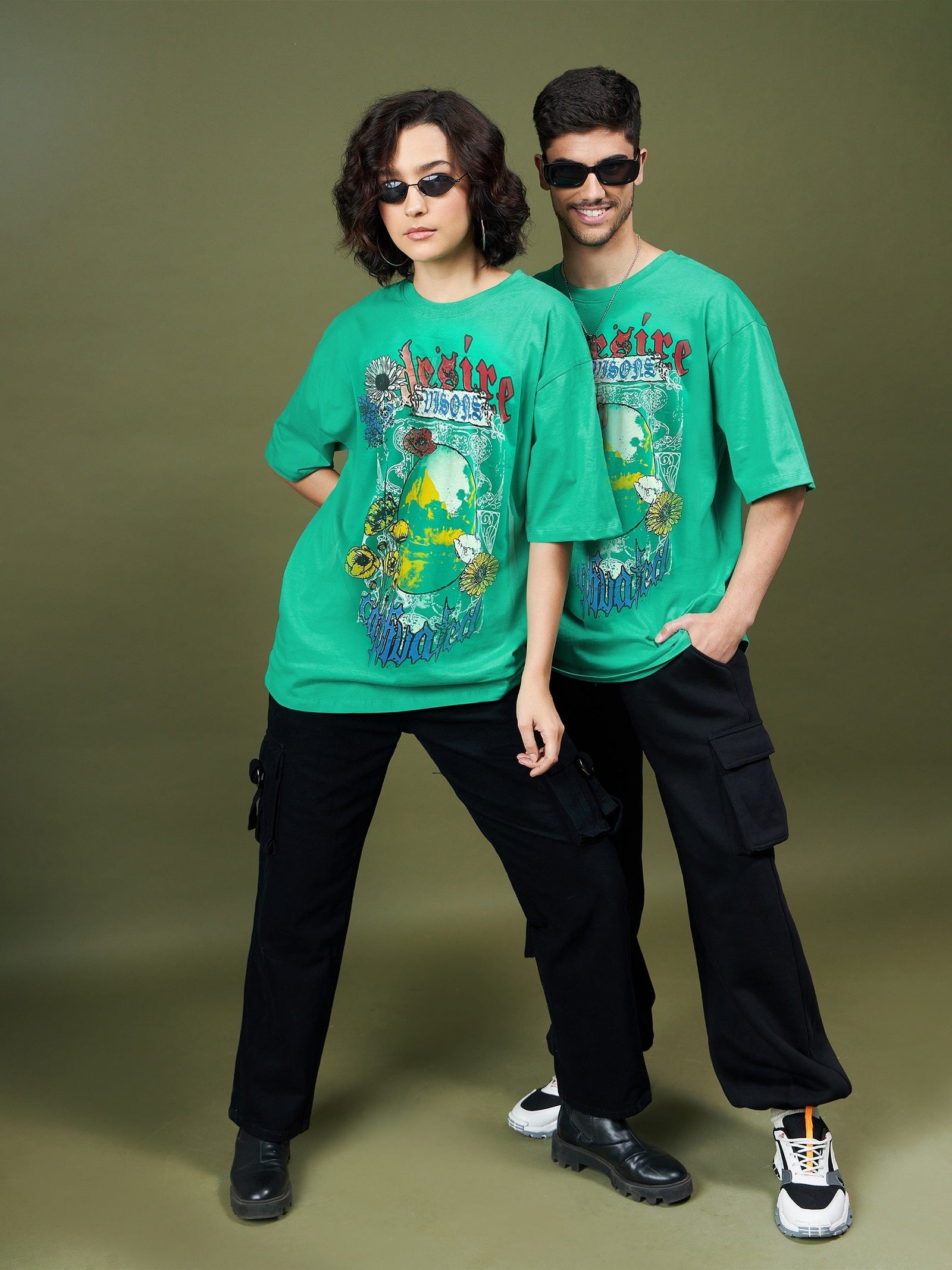 Unisex Green Desire Oversized T-Shirt