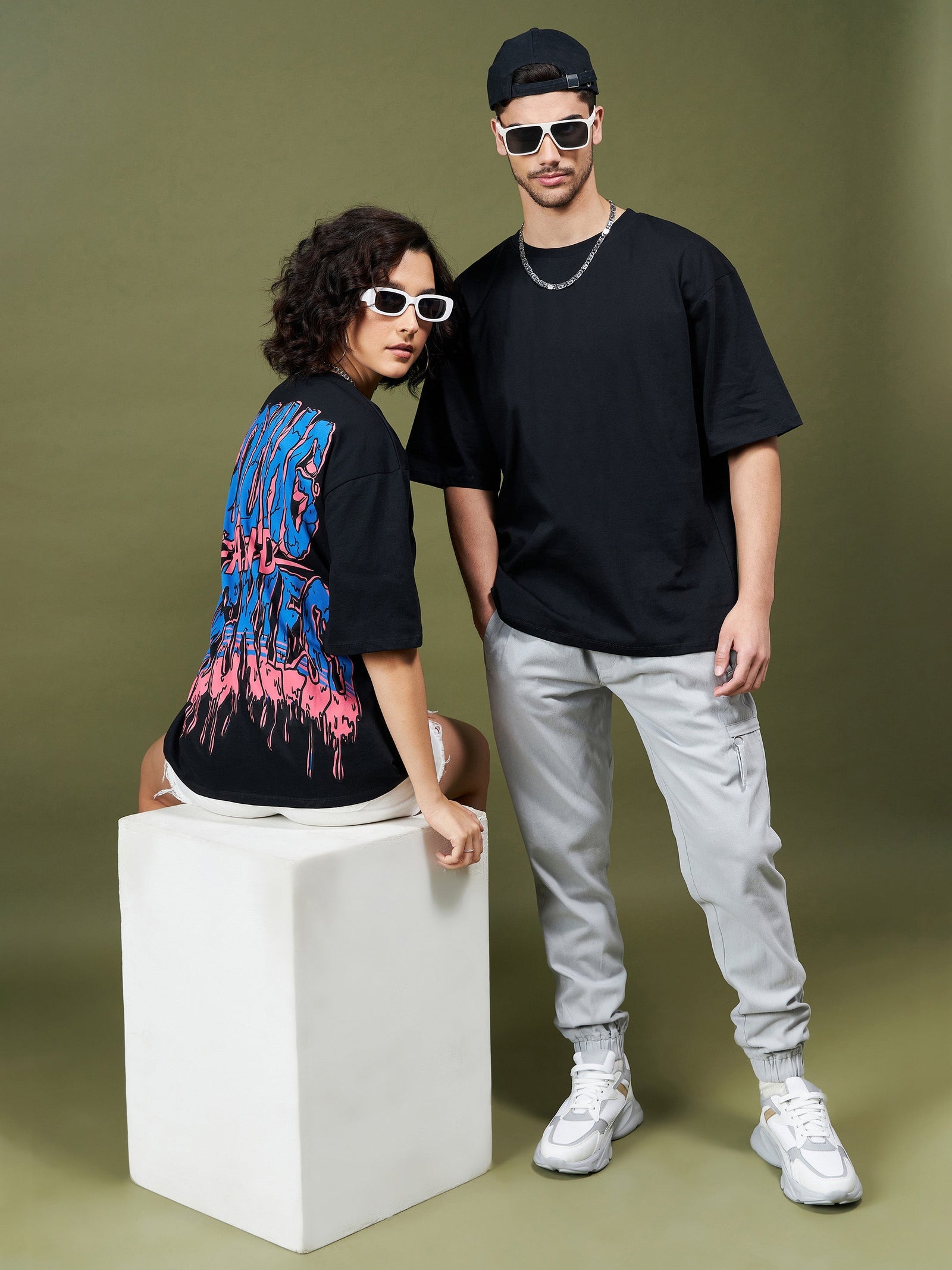 Unisex Black YOUNG & RECKLESS Oversized T-Shirt