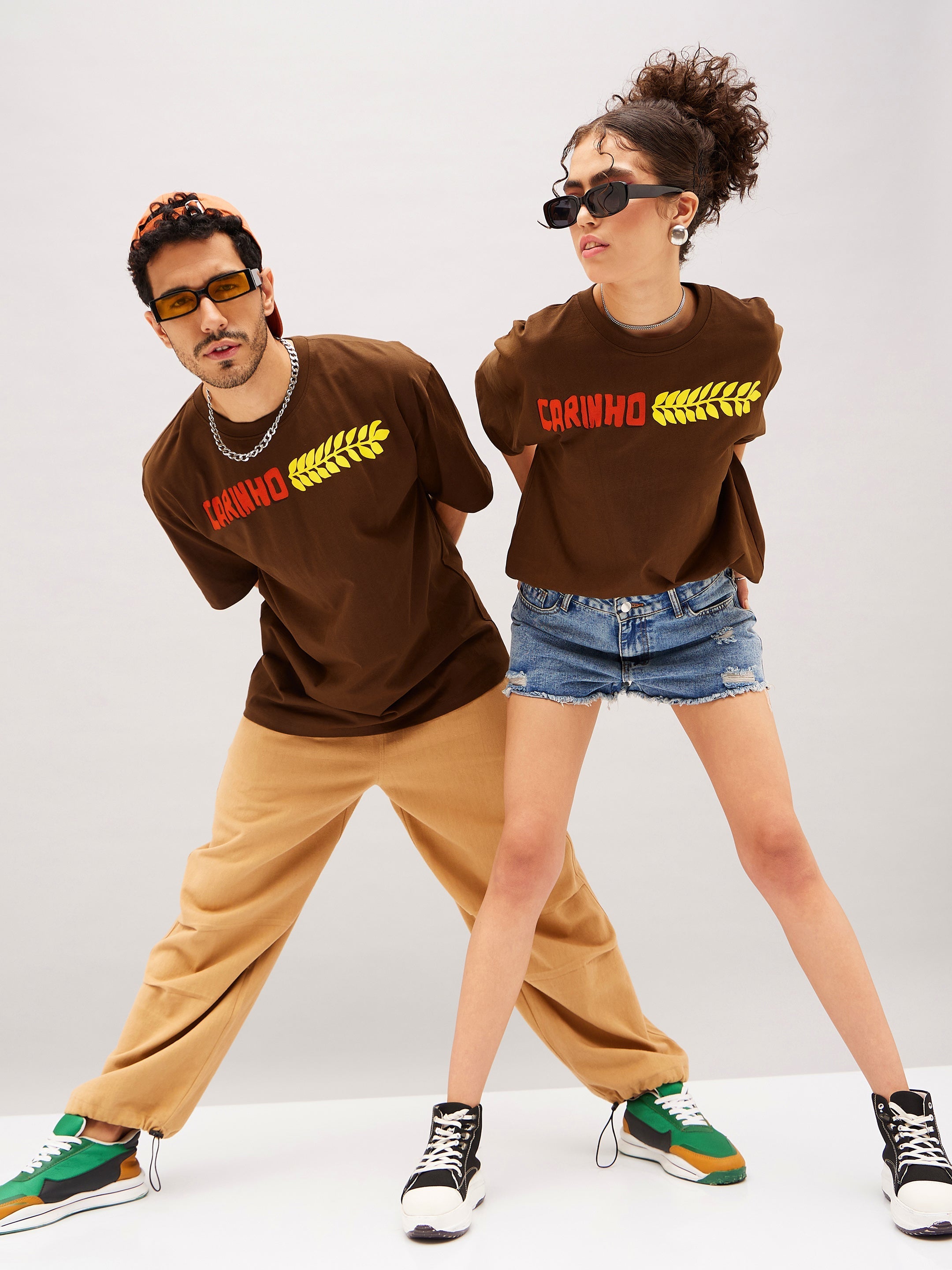 Unisex Brown Carinho Oversized T-Shirt