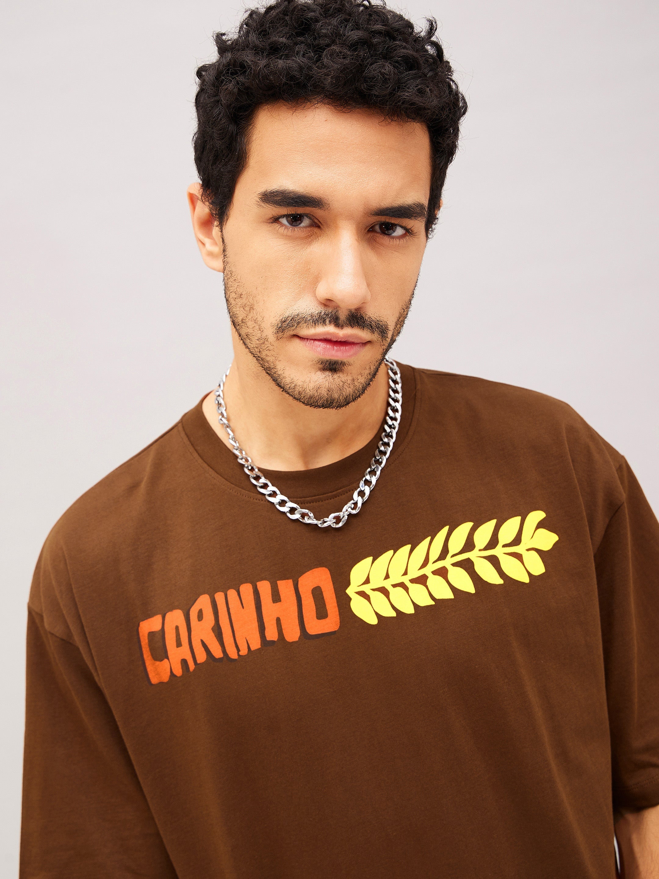 Unisex Brown Carinho Oversized T-Shirt