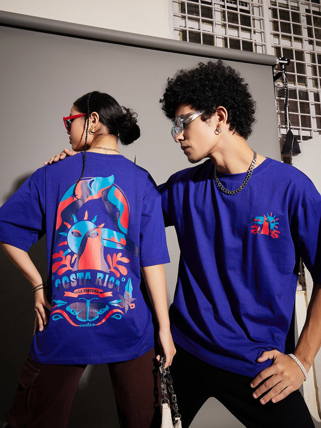 Unisex Blue Costa Rica Oversized T-Shirt