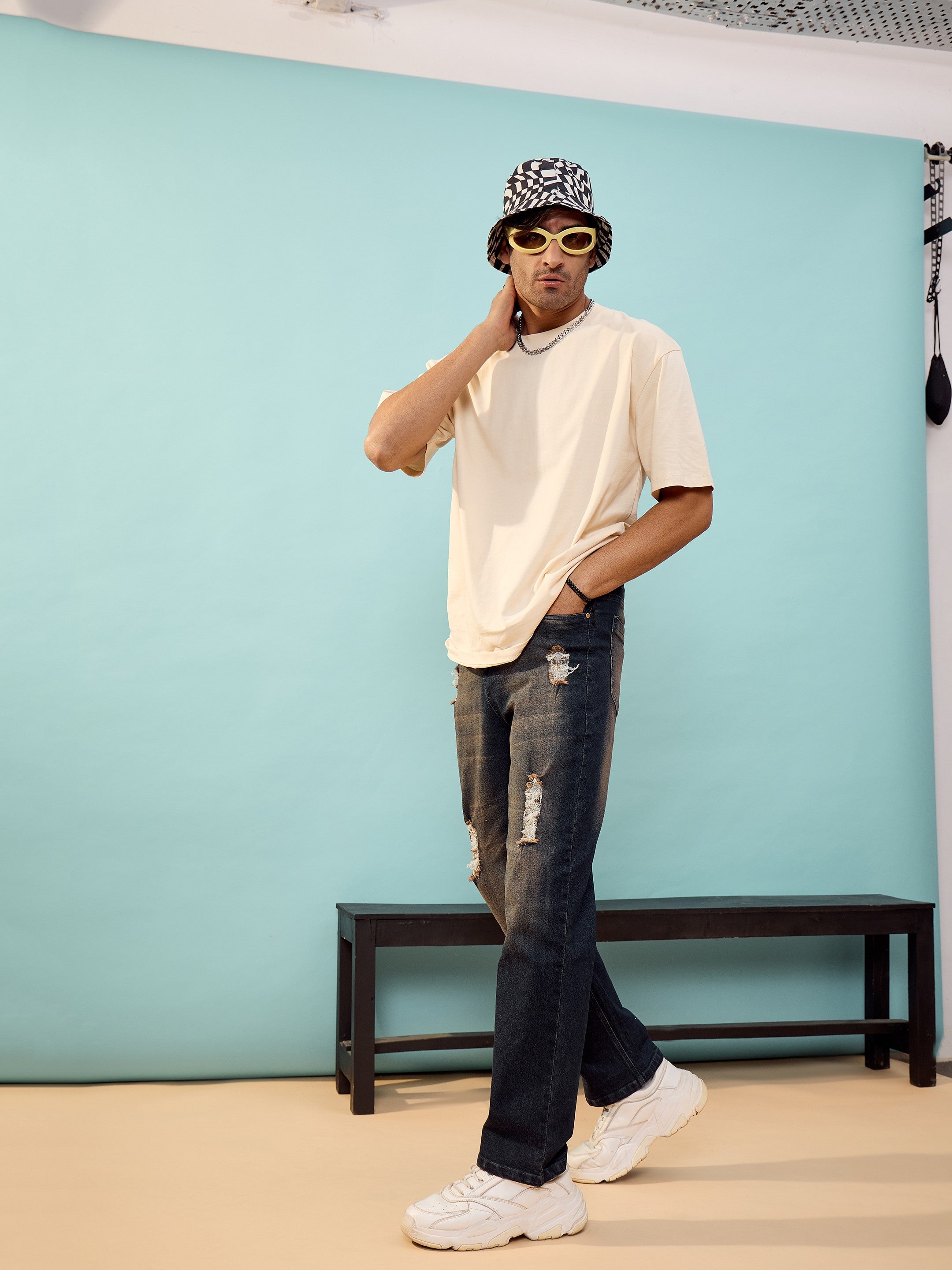 Unisex Beige Nyc Oversize T-Shirt