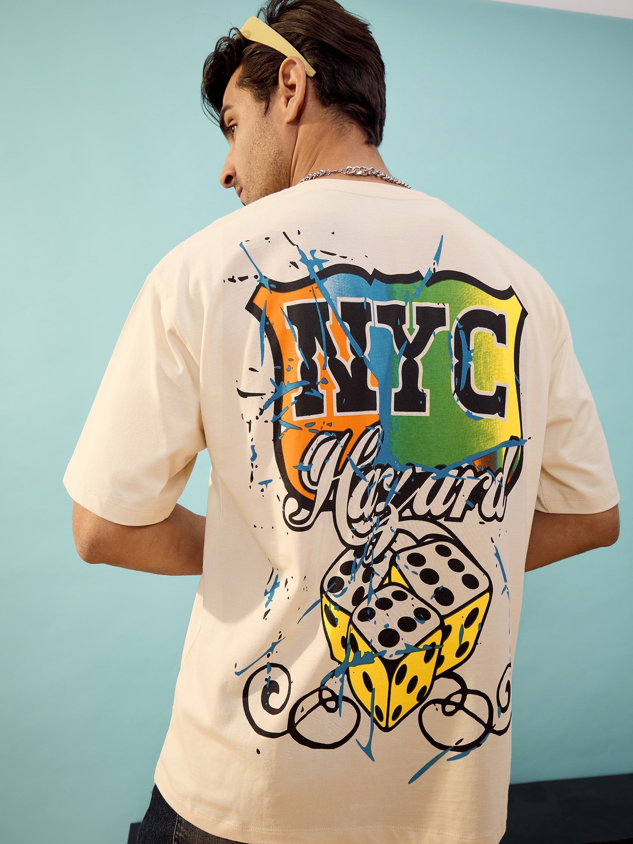 Unisex Beige Nyc Oversize T-Shirt