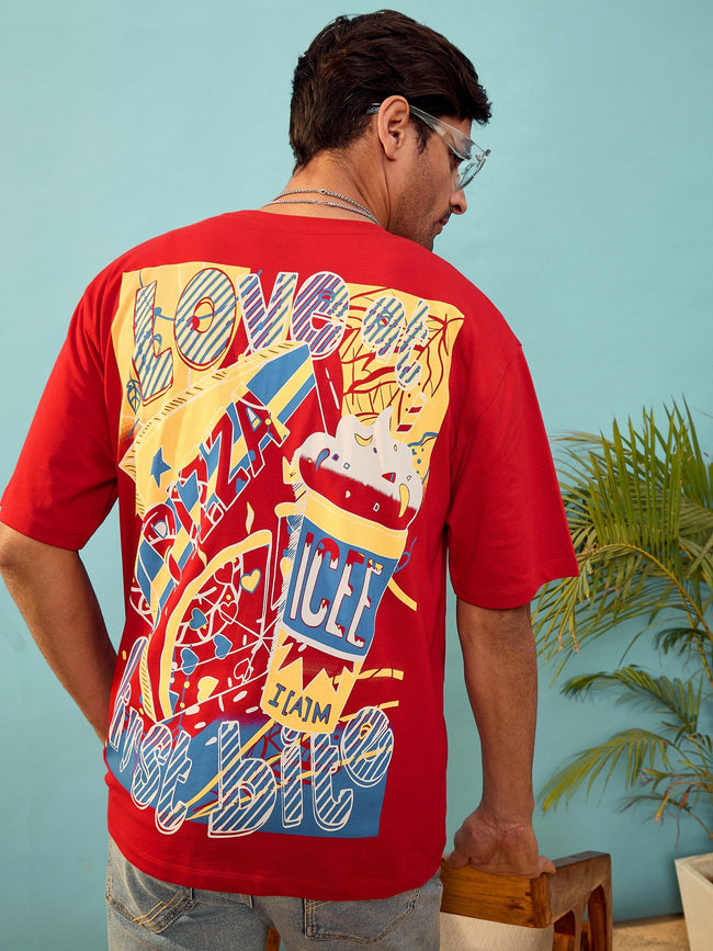 Unisex Red First Bite Oversize T-Shirt
