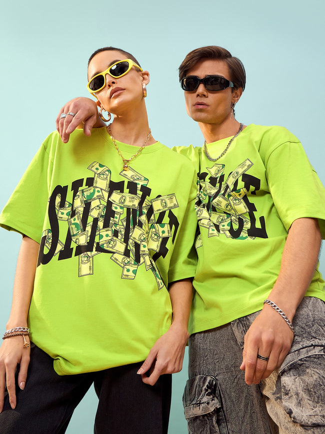 Unisex Green Silence Oversize T-Shirt