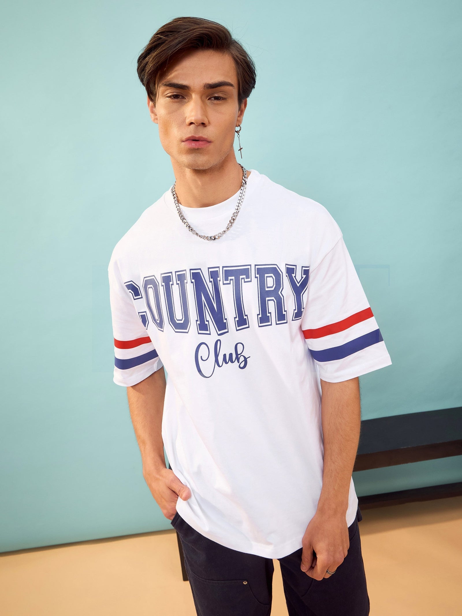 Unisex White Country Oversize T-Shirt