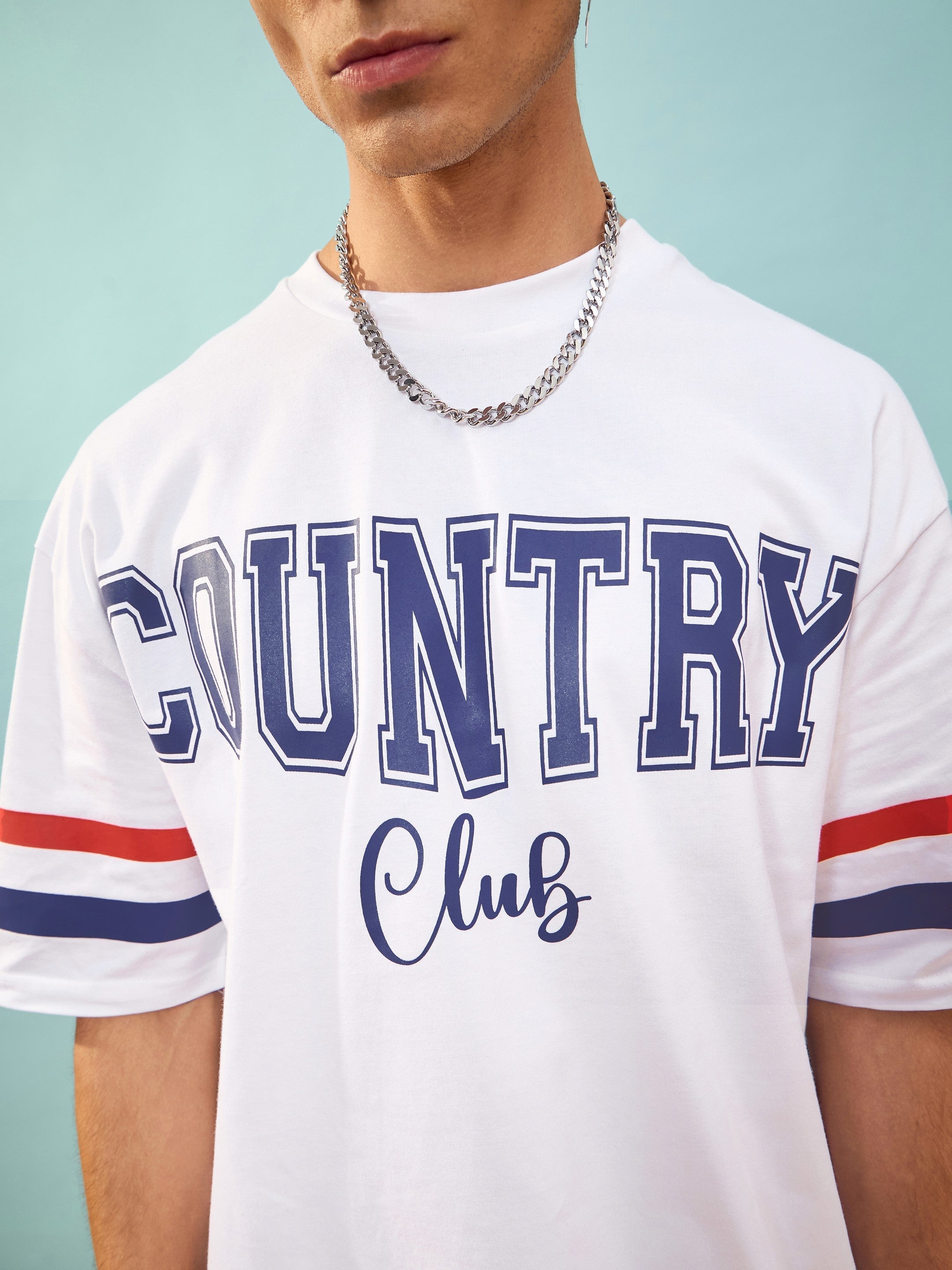 Unisex White Country Oversize T-Shirt